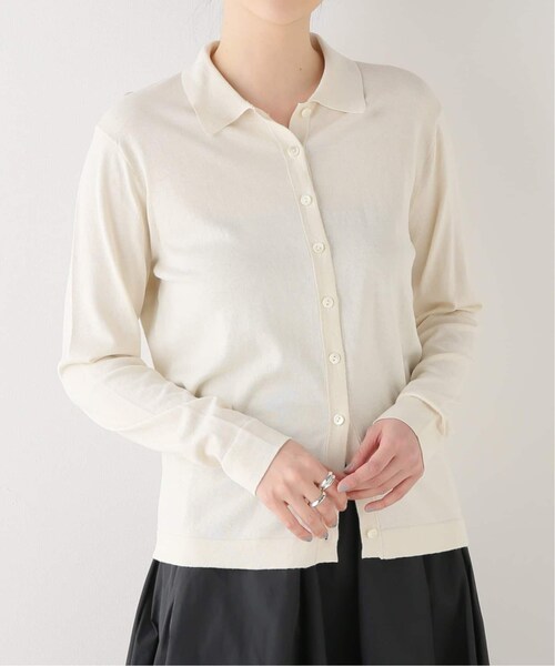Plage - 【GIRL】cottonsilk クルーカーディガン plage（プラージュ）の「【GIRL】cottonsilk ポロカーディガン