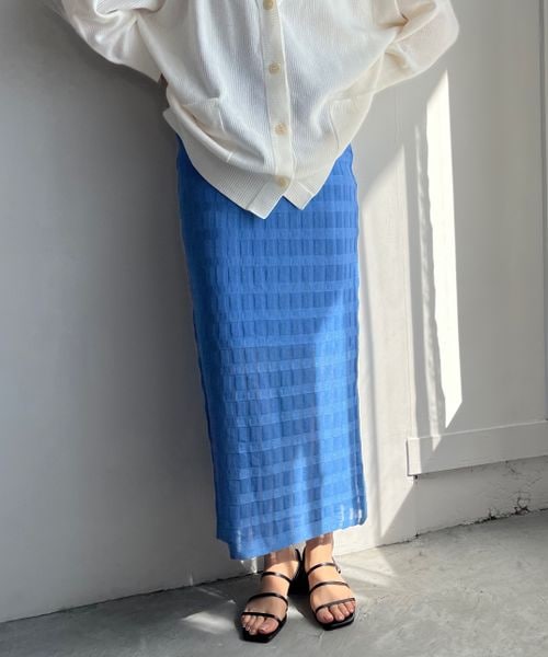 LOWRYS FARM（ローリーズファーム）の「シアーラメタイトスカート（スカート・レディース・アイボリー08/ブラック09/ブルー85・FREE）」の3枚目の写真