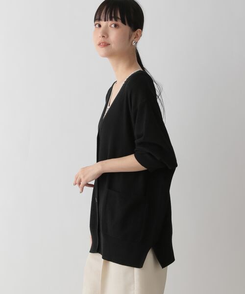 LOWRYS FARM（ローリーズファーム）の「ハイゲージミドルカーディガンロングスリーブ（トップス・アイボリー08/ブラック09/グリーン72/ブルー85・FREE）」の20枚目の写真