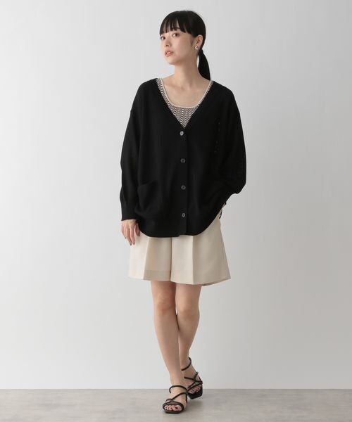 LOWRYS FARM（ローリーズファーム）の「ハイゲージミドルカーディガンロングスリーブ（トップス・アイボリー08/ブラック09/グリーン72/ブルー85・FREE）」の18枚目の写真