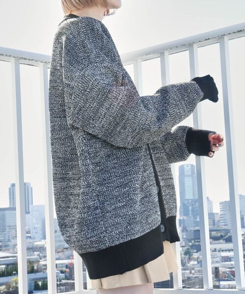 PAGEBOY（ページボーイ）の「ワッフルカラーカーデ（トップス・レディース・ブラック09/ピンク25/グリーン75/ブルー85・FREE）」の9枚目の写真