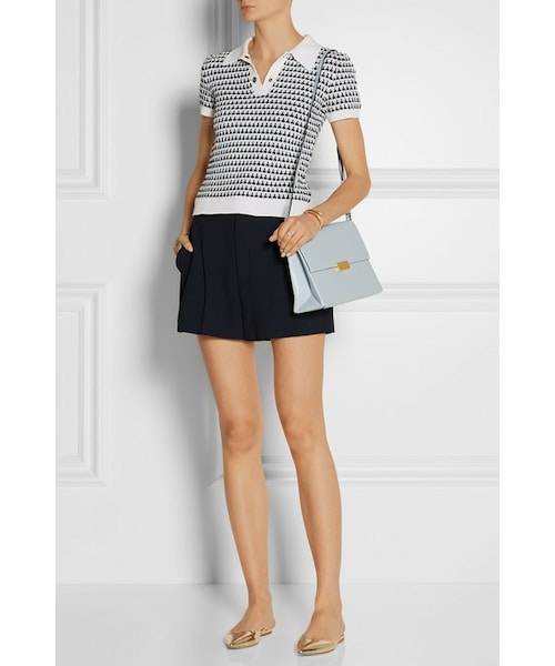 A♡♡　Mi u Mi u ポロシャツ　シルクとコットン混紡 送料無料》 MIU MIU Silk and cotton knit polo shirt (MiuMiu