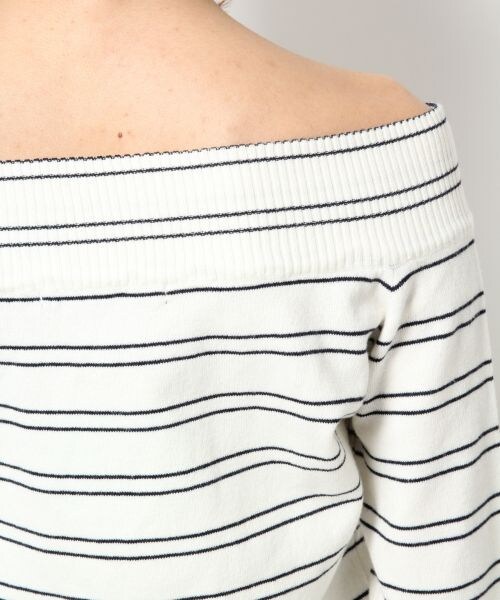 Heather（ヘザー）の「【WEB先行販売】マルチボーダーオフショルニット7分袖（トップス・レディース・ホワイト/ライトピンク/ネイビー・FREE）」の10枚目の写真