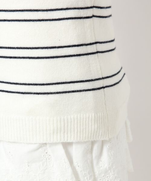 Heather（ヘザー）の「【WEB先行販売】マルチボーダーオフショルニット7分袖（トップス・レディース・ホワイト/ライトピンク/ネイビー・FREE）」の9枚目の写真