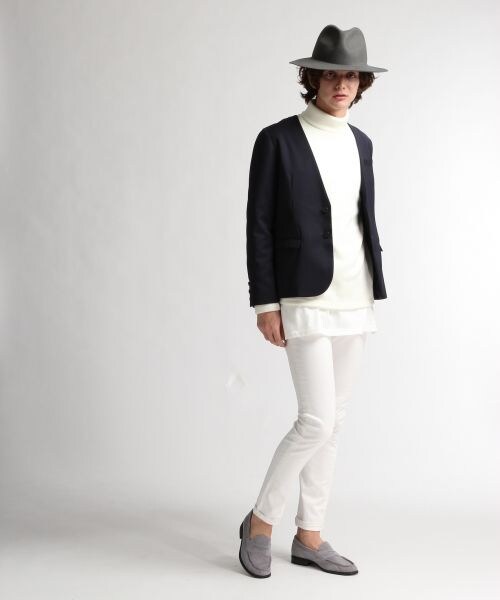 HARE（ハレ）の「ノーカラーテーラードジャケット（ジャケット/アウター・メンズ・ライトグレー/ネイビー・Ｓ/Ｍ）」の4枚目の写真