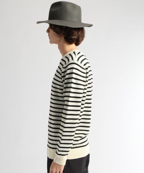 HARE（ハレ）の「リバーシブルボーダーニット（トップス・メンズ・オフホワイト/グレー/イエロー・Ｓ/Ｍ/Ｌ）」の7枚目の写真