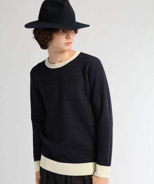 HARE（ハレ）の「リバーシブルボーダーニット（トップス・メンズ・オフホワイト/グレー/イエロー・Ｓ/Ｍ/Ｌ）」の6枚目の写真