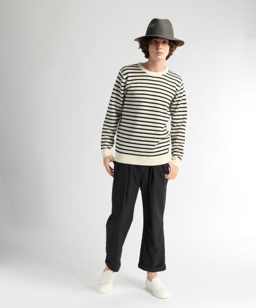 HARE（ハレ）の「リバーシブルボーダーニット（トップス・メンズ・オフホワイト/グレー/イエロー・Ｓ/Ｍ/Ｌ）」の10枚目の写真