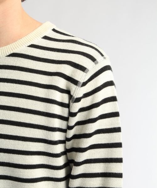 HARE（ハレ）の「リバーシブルボーダーニット（トップス・メンズ・オフホワイト/グレー/イエロー・Ｓ/Ｍ/Ｌ）」の14枚目の写真