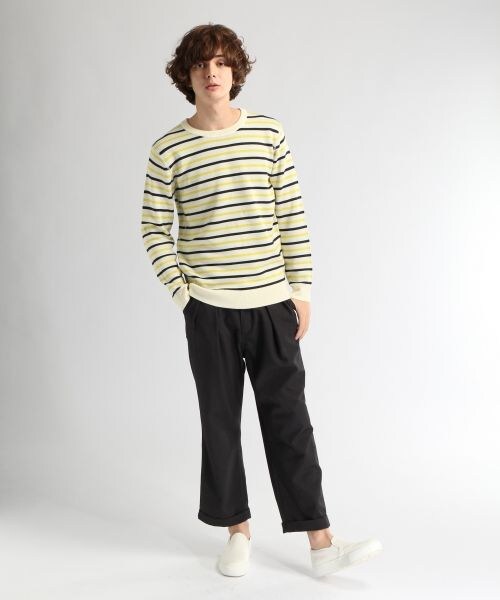 HARE（ハレ）の「リバーシブルボーダーニット（トップス・メンズ・オフホワイト/グレー/イエロー・Ｓ/Ｍ/Ｌ）」の11枚目の写真