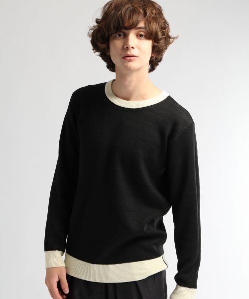 HARE（ハレ）の「リバーシブルボーダーニット（トップス・メンズ・オフホワイト/グレー/イエロー・Ｓ/Ｍ/Ｌ）」の4枚目の写真