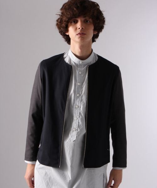 HARE（ハレ）の「【先行予約】ノーカラージップブルゾン（ジャケット/アウター・メンズ・グレー/ネイビー/ダークネイビー・Ｓ/Ｍ/Ｌ）」の3枚目の写真