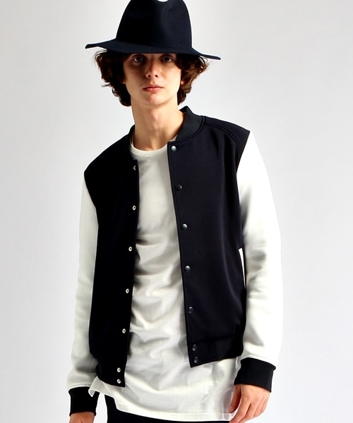 HARE（ハレ）の「【先行予約】ポンチスタジャン（ジャケット/アウター・メンズ・オフホワイト/ブラック/ネイビー・Ｓ/Ｍ/Ｌ）」の3枚目の写真