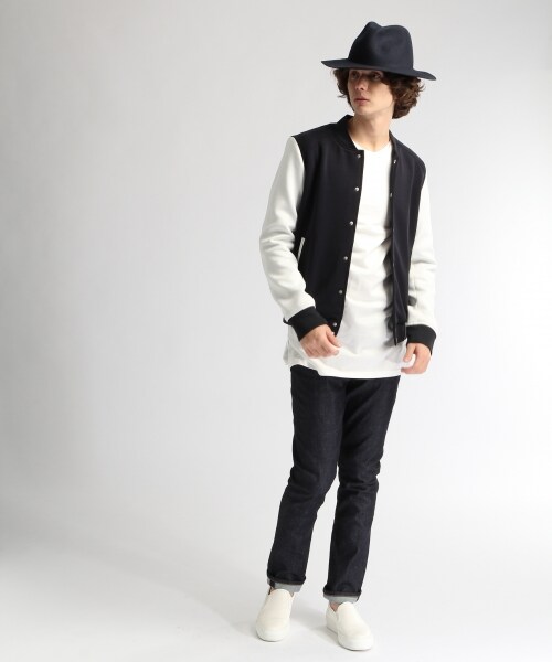 HARE（ハレ）の「【先行予約】ポンチスタジャン（ジャケット/アウター・メンズ・オフホワイト/ブラック/ネイビー・Ｓ/Ｍ/Ｌ）」の7枚目の写真