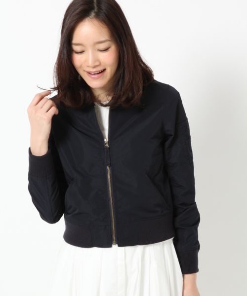 BLISS POINT Womens（ブリスポイント ウイメンズ）の「メモリータフタMA-1（ジャケット/アウター・レディース・ホワイト/ネイビー/カモフラ・Ｍ/Ｌ）」の6枚目の写真