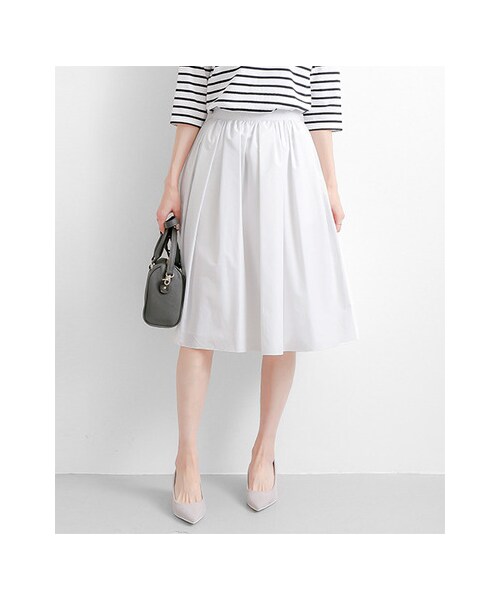 URBAN RESEARCH（アーバンリサーチ）の「ミディ丈タフタギャザースカート（スカート・レディース・WHITE/GREEN/NAVY・FREE）」の13枚目の写真