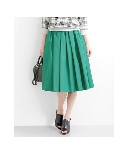 URBAN RESEARCH（アーバンリサーチ）の「ミディ丈タフタギャザースカート（スカート・レディース・WHITE/GREEN/NAVY・FREE）」の8枚目の写真