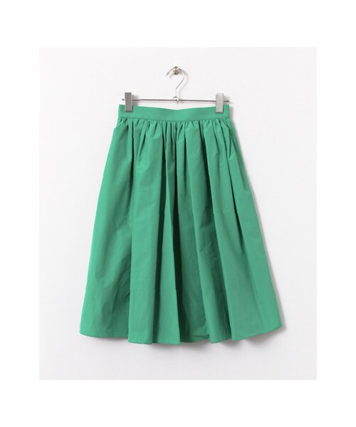 URBAN RESEARCH（アーバンリサーチ）の「ミディ丈タフタギャザースカート（スカート・レディース・WHITE/GREEN/NAVY・FREE）」の2枚目の写真