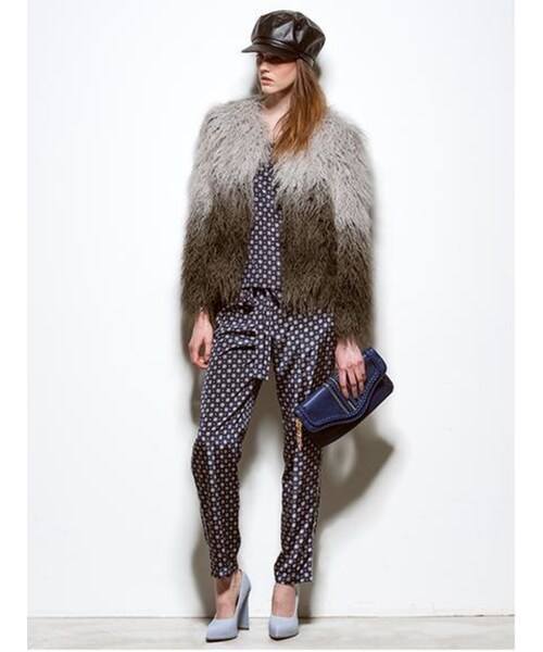 BORNY（ボルニー）の「ヴィーガンファーブルゾン（ジャケット/アウター・レディース・グレー/ベージュ・F）」の11枚目の写真