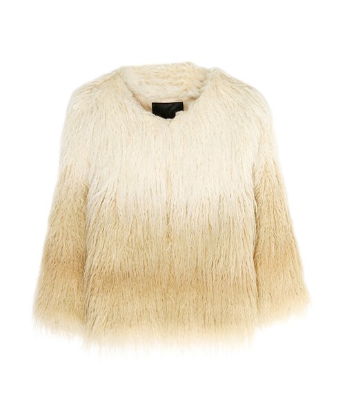 BORNY（ボルニー）の「ヴィーガンファーブルゾン（ジャケット/アウター・レディース・グレー/ベージュ・F）」の2枚目の写真