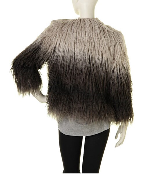 BORNY（ボルニー）の「ヴィーガンファーブルゾン（ジャケット/アウター・レディース・グレー/ベージュ・F）」の4枚目の写真