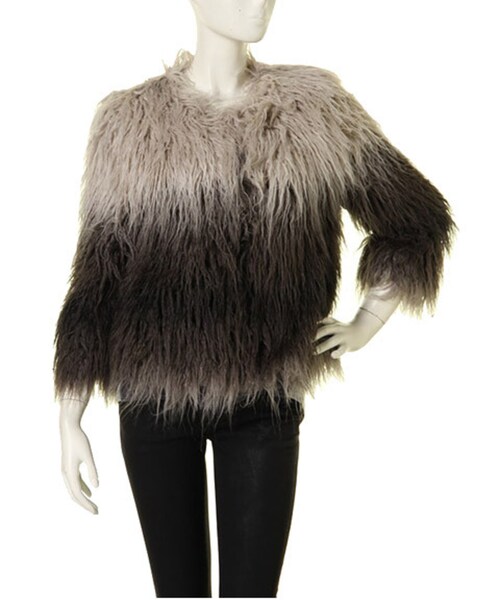 BORNY（ボルニー）の「ヴィーガンファーブルゾン（ジャケット/アウター・レディース・グレー/ベージュ・F）」の10枚目の写真