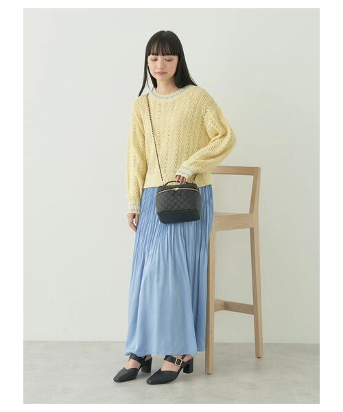 earth music&ecology（アースミュージックアンドエコロジー）の「ORientalTRaffic スクエアトゥパンプス（シューズ・アイボリー/ブラック/ピンク・S/M/L）」の7枚目の写真