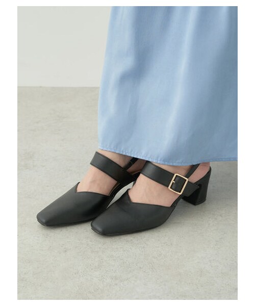 earth music&ecology（アースミュージックアンドエコロジー）の「ORientalTRaffic スクエアトゥパンプス（シューズ・アイボリー/ブラック/ピンク・S/M/L）」の6枚目の写真