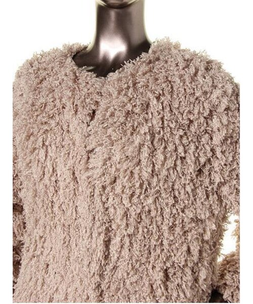 Chedel（チェデル）の「フェイクイチベットコート（ジャケット/アウター・レディース・ホワイト/ブラック/ベージュ・F）」の8枚目の写真