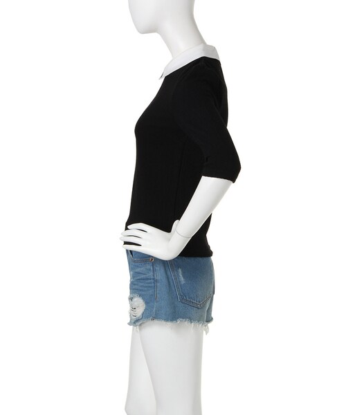 dazzlin（ダズリン）の「【dazzlin】襟付き7分袖TOPS（トップス・レディース・オフホワイト/ブラック/ボルドー・S/M）」の5枚目の写真