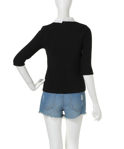 dazzlin（ダズリン）の「【dazzlin】襟付き7分袖TOPS（トップス・レディース・オフホワイト/ブラック/ボルドー・S/M）」の6枚目の写真