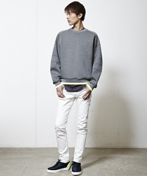 yoshiokubo(ヨシオクボ)の「yoshio kubo DOLMAN SLEEVE SWEAT(スウェット・メンズ・グレー/ネイビー・1/2)」の10枚目の写真