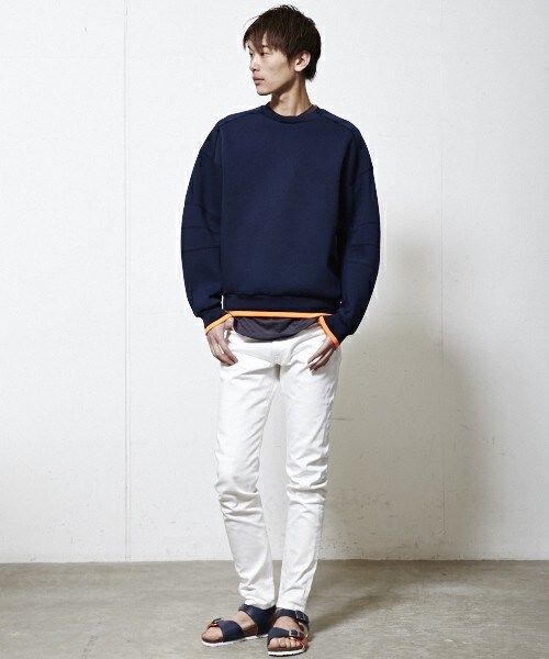 yoshiokubo(ヨシオクボ)の「yoshio kubo DOLMAN SLEEVE SWEAT(スウェット・メンズ・グレー/ネイビー・1/2)」の11枚目の写真