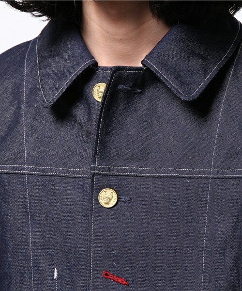 Johnbull Private labo(ジョンブルプライベートラボ)の「デニムワークコート(テーラードジャケット・メンズ・ノンウォッシュ・SMALL/MEDIUM/LARGE)」の6枚目の写真