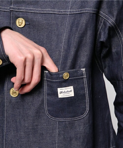 Johnbull Private labo(ジョンブルプライベートラボ)の「デニムワークコート(テーラードジャケット・メンズ・ノンウォッシュ・SMALL/MEDIUM/LARGE)」の9枚目の写真