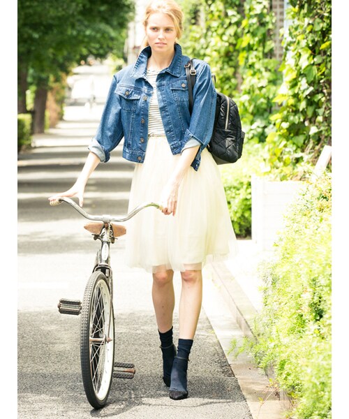 dazzlin（ダズリン）の「【R】Gジャン（ジャケット/アウター・レディース・ブルー/インディゴ・F）」の3枚目の写真