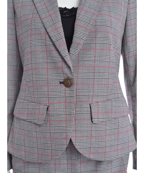 EATME（イートミー）の「バイカラーグレンチェックJK（ジャケット/アウター・レディース・グレー/ブラウン・S/M）」の10枚目の写真