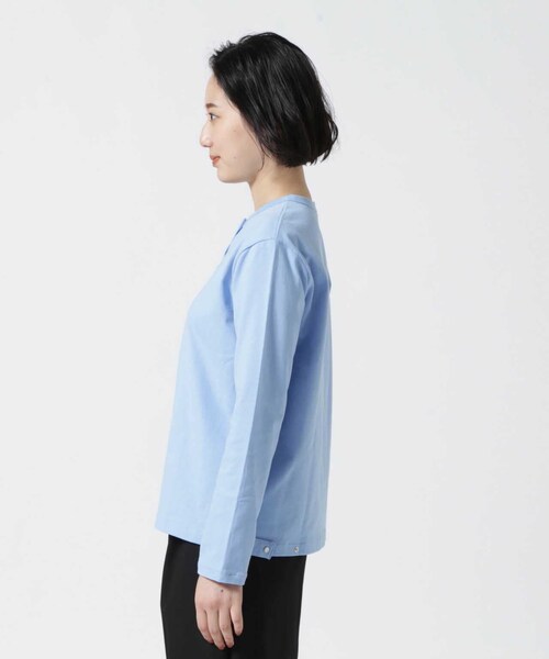 BEAVER（ビーバー）の「B omnivore/ビーオムニボー ドットボタンカーディガン（トップス・ブラック/ライトブルー・1）」の7枚目の写真