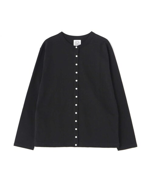 BEAVER（ビーバー）の「B omnivore/ビーオムニボー ドットボタンカーディガン（トップス・ブラック/ライトブルー・1）」の3枚目の写真