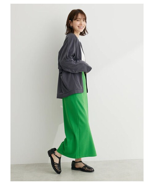 Green Parks(グリーンパークス)の「カットジョーゼットIラインスカート(スカート・アイボリー/ブラック/グリーン・F)」の3枚目の写真
