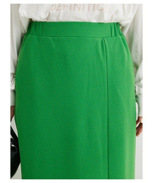 Green Parks(グリーンパークス)の「カットジョーゼットIラインスカート(スカート・アイボリー/ブラック/グリーン・F)」の5枚目の写真
