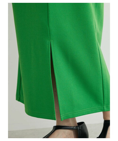 Green Parks(グリーンパークス)の「カットジョーゼットIラインスカート(スカート・アイボリー/ブラック/グリーン・F)」の8枚目の写真