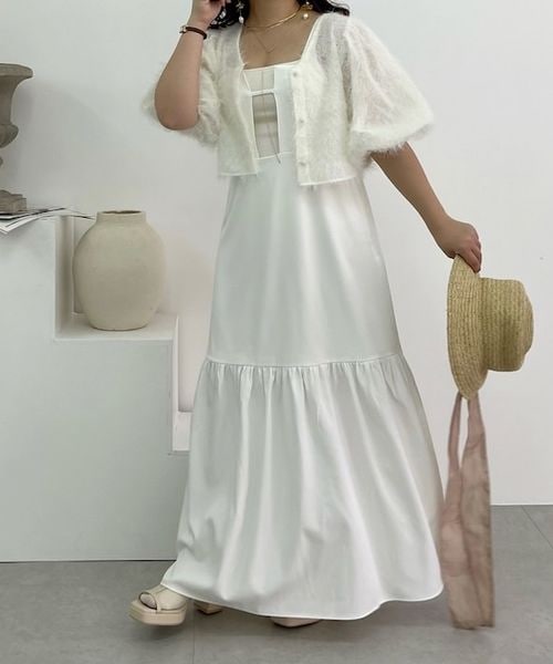 Heather（ヘザー）の「ジャガードブラウスSETワンピース