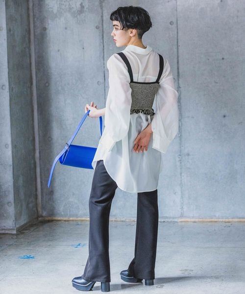 PAGEBOY（ページボーイ）の「メランジフリンジビスチェ（トップス・レディース・オフホワイト05/ブラック09/ピンク25・F）」の13枚目の写真