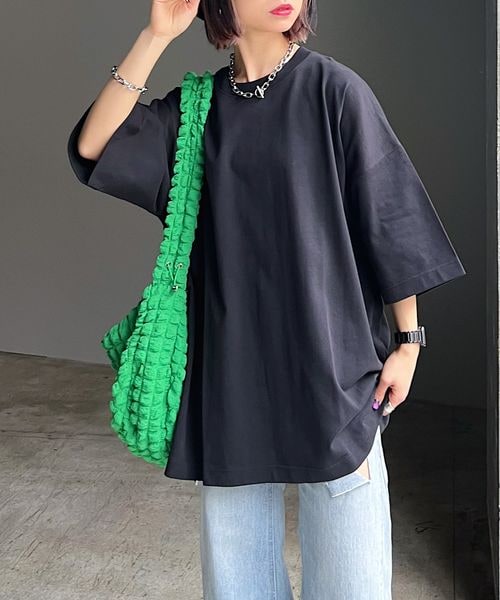 PAGEBOY（ページボーイ）の「ルーズルーズT（トップス・レディース・オフホワイト05/ブラック09/オートミール50/イエロー71/ミント81・F）」の10枚目の写真