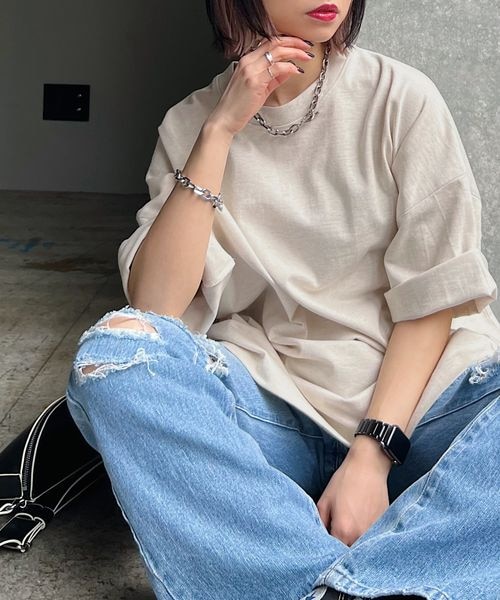 PAGEBOY（ページボーイ）の「ルーズルーズT（トップス・レディース・オフホワイト05/ブラック09/オートミール50/イエロー71/ミント81・F）」の3枚目の写真