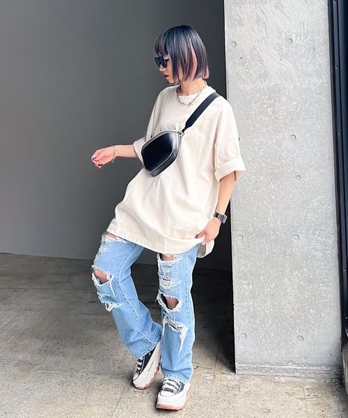 PAGEBOY（ページボーイ）の「ルーズルーズT（トップス・レディース・オフホワイト05/ブラック09/オートミール50/イエロー71/ミント81・F）」の19枚目の写真