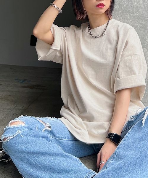 PAGEBOY（ページボーイ）の「ルーズルーズT（トップス・レディース・オフホワイト05/ブラック09/オートミール50/イエロー71/ミント81・F）」の16枚目の写真