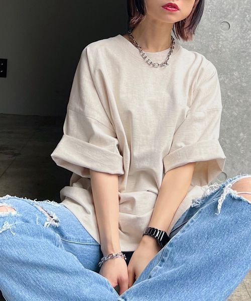 PAGEBOY（ページボーイ）の「ルーズルーズT（トップス・レディース・オフホワイト05/ブラック09/オートミール50/イエロー71/ミント81・F）」の17枚目の写真