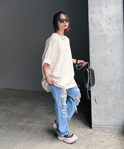 PAGEBOY（ページボーイ）の「ルーズルーズT（トップス・レディース・オフホワイト05/ブラック09/オートミール50/イエロー71/ミント81・F）」の21枚目の写真